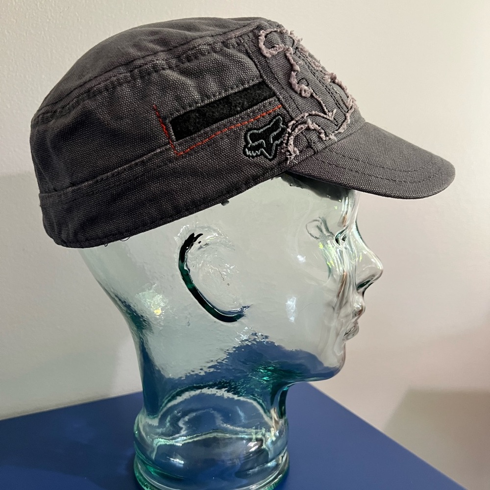 Fox Racing Hat Distressed gray canvas